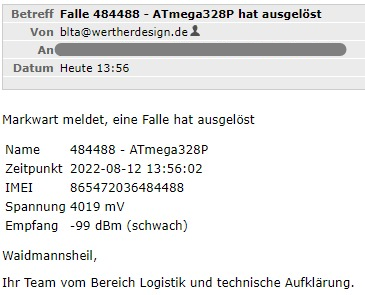 GSM-Gerät 2 (GG2) – Fangbenachrichtigung